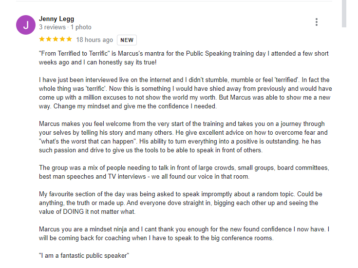 Jenny Legg Testimonial