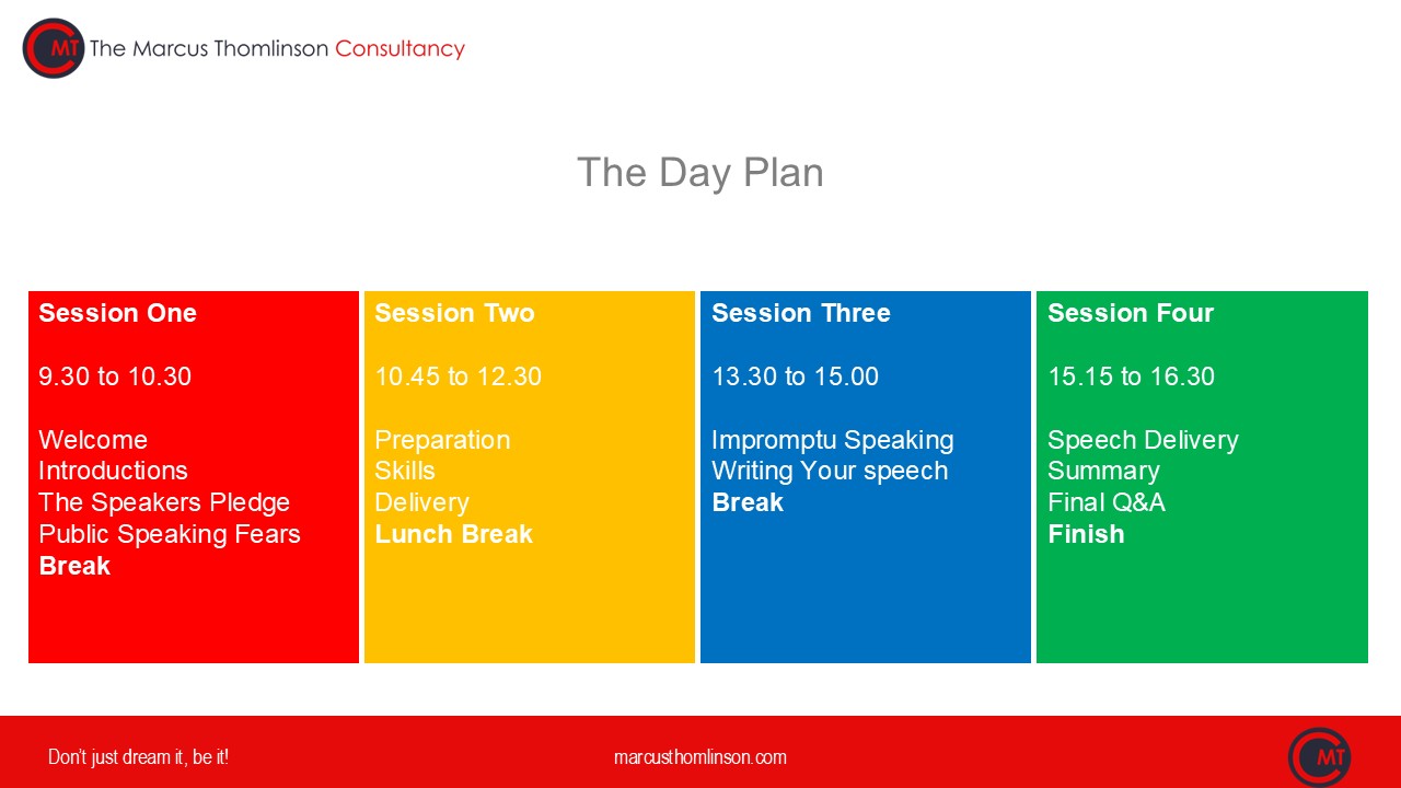 Speaker Training Day Schedule Example